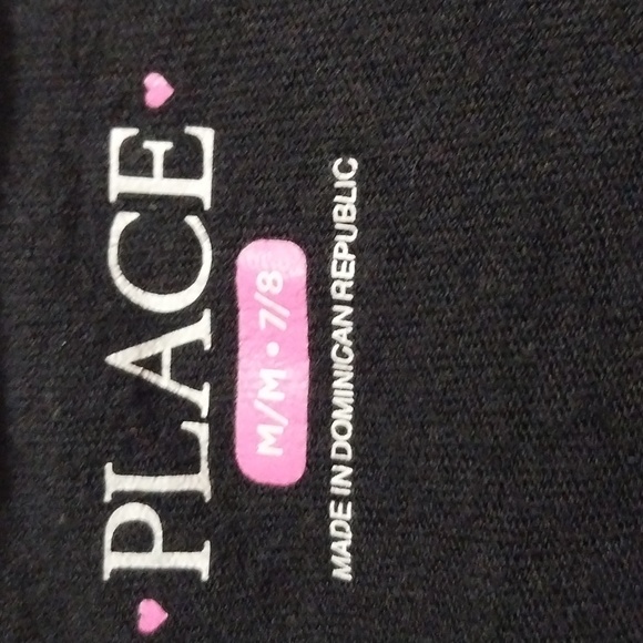 Girls Place black and pink long sleeve tee shirt size M (7/8) - Picture 3 of 3